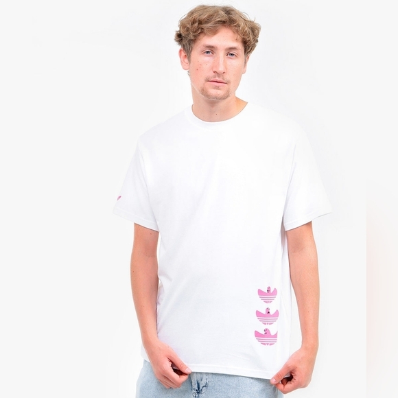 Adidas G Shmoofoil T-Shirt - White/Rose Tone Size Small - Picture 1 of 8